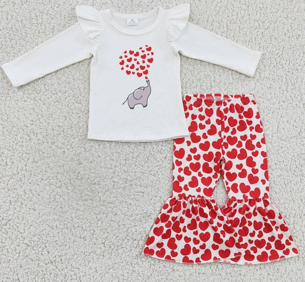 Elephant Heart Ruffle Pants Set