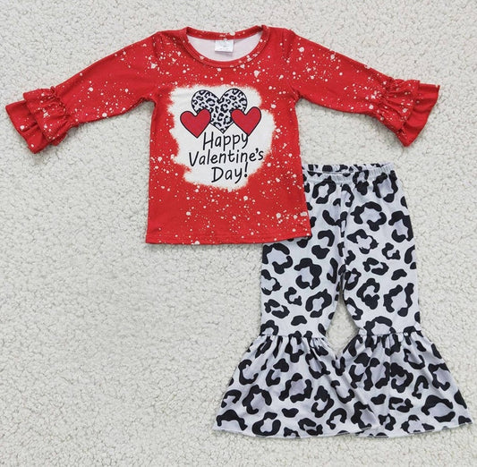 Happy Valentines Day Ruffle Pants Set